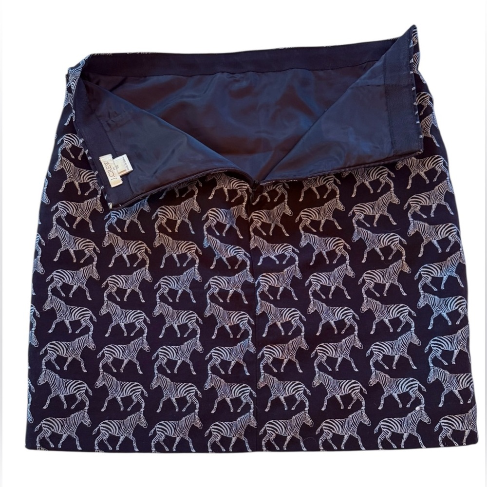 J. Crew Jacquard Zebra Mini Skirt Black Silver Metallic Pattern Size 00 - Picture 11 of 16
